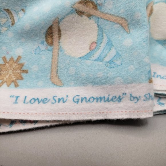 I Love Sn Gnomies Blue Flannel Fabric Shelly Comiskey Henry Glass 1.5 Yards - Picture 4 of 5